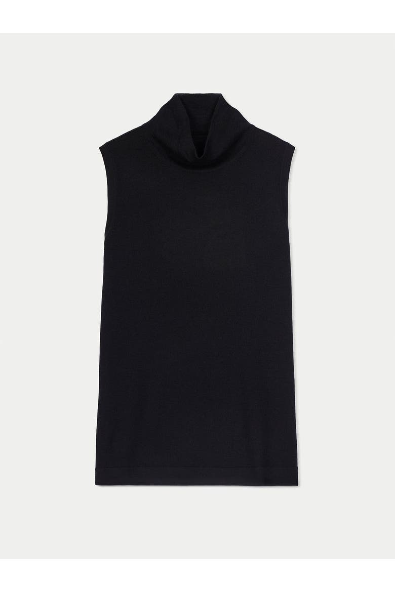 Cashmere Silk High-Neck Top, Main, color, black