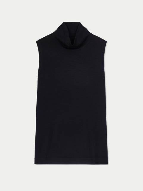Cashmere Silk High-Neck Top