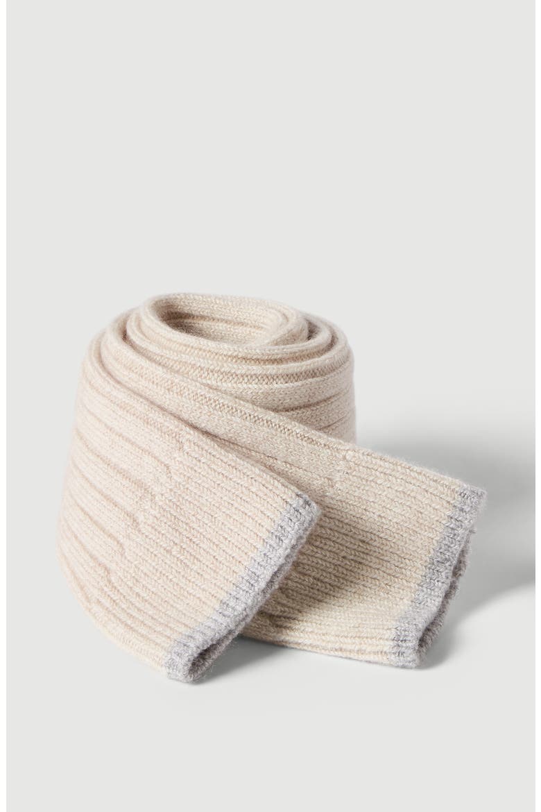 Cashmere chiné rib knit socks, Alternate, color, Sand