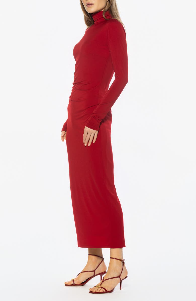 Alexia Admor Veda Long Sleeve Mock Neck Dress, Alternate, color, Red