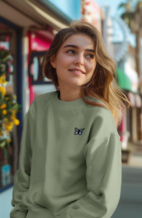 Dalix Womens Butterfly Heavyweight Relaxed Sweatshirt