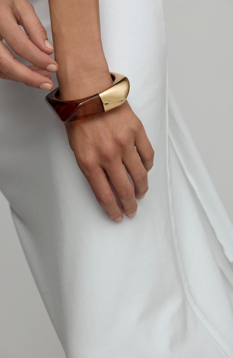 st. Moran Chunky Mixed Media Bangle, Alternate, color, Brown