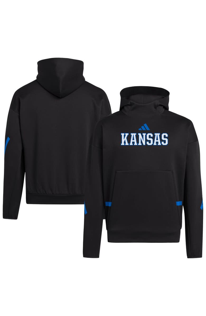 adidas Men's adidas Black Kansas Jayhawks Z.N.E. Pullover Hoodie, Main, color, 