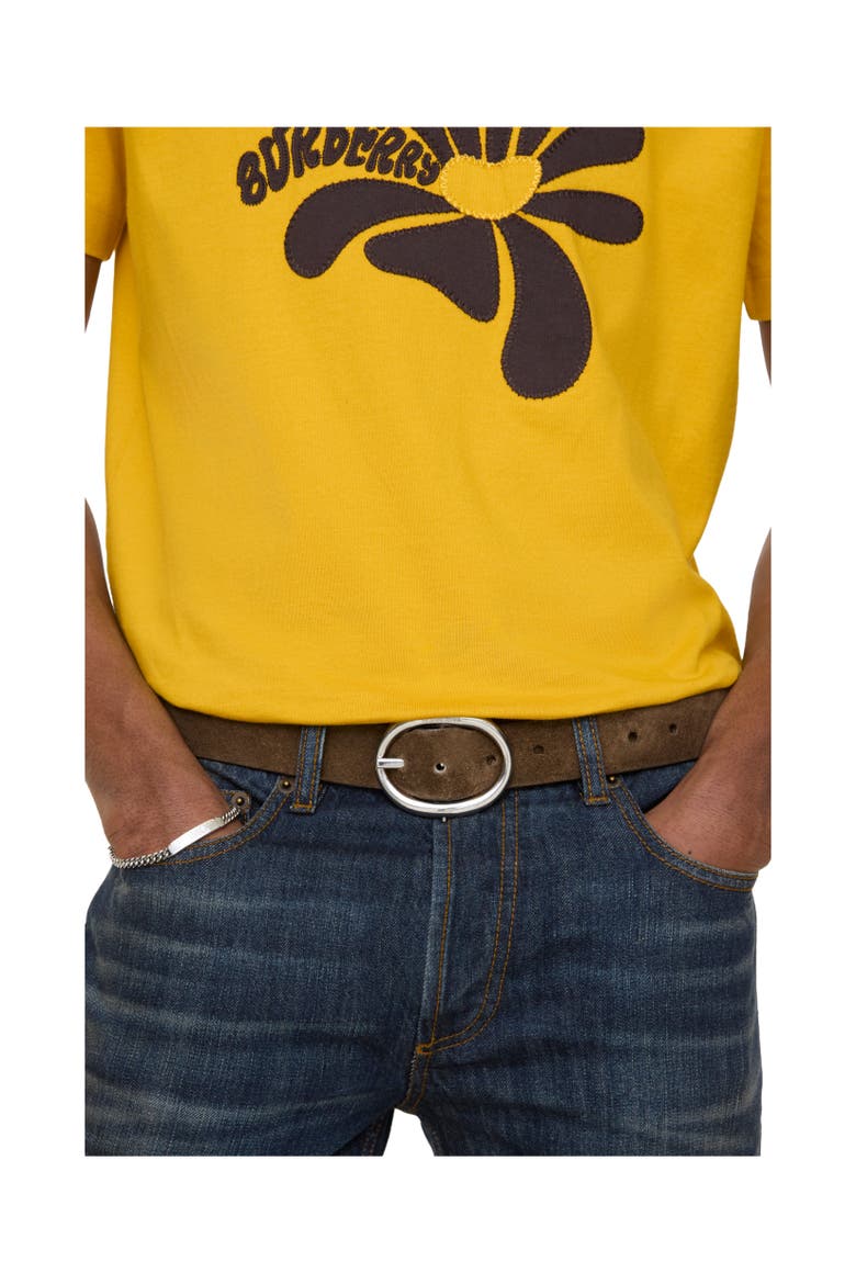 Suede Bloomsbury Belt, Alternate, color, Military brown