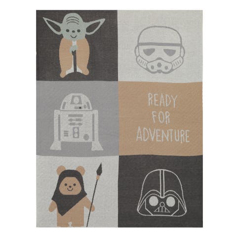 Star Wars The Force Knit Baby Blanket - Yoda/Ewok/R2-D2/Vader