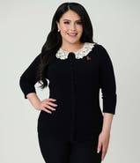 Unique Vintage Plus Size Bookworm Cardigan