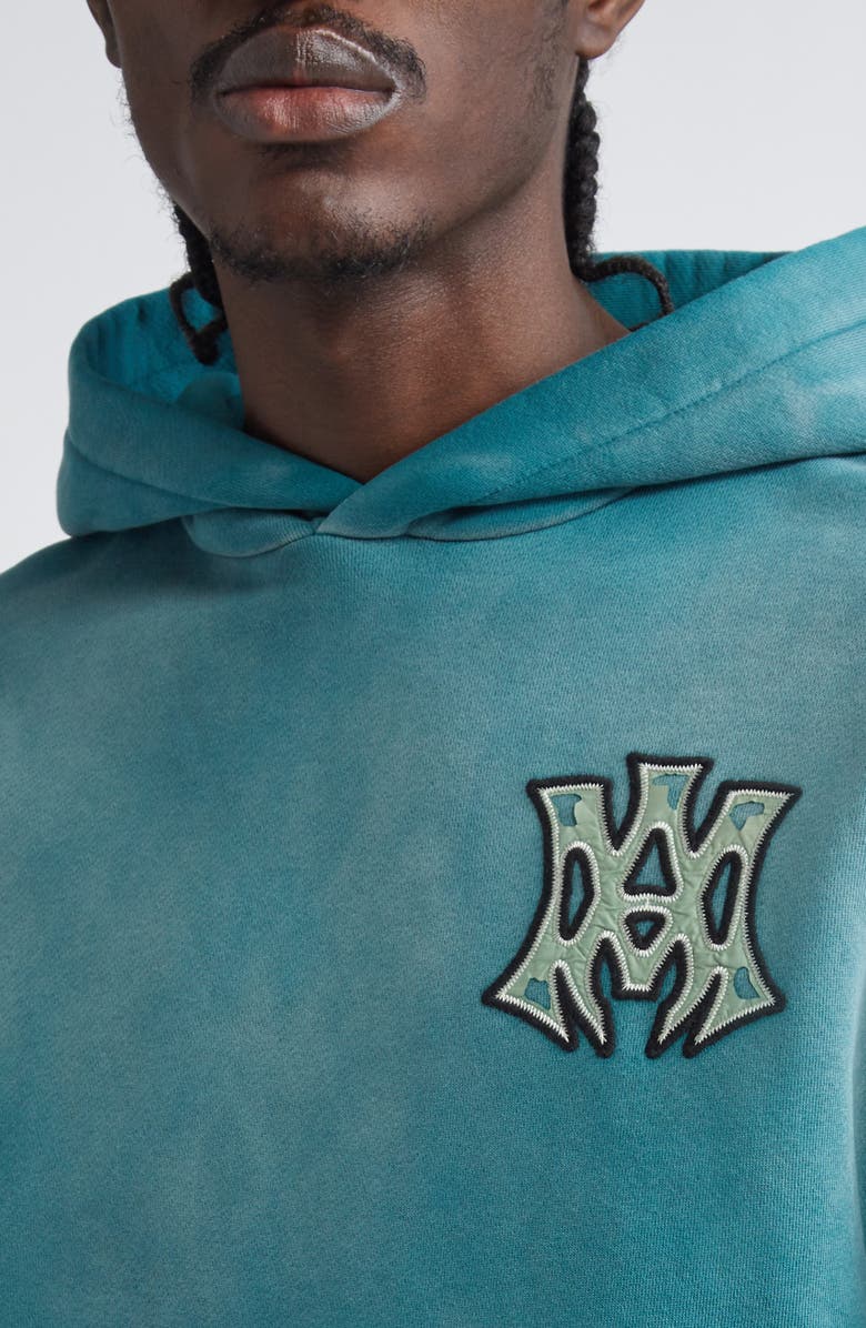 AMIRI MA Hollywood Oversize French Terry Hoodie, Alternate, color, Evergreen