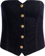 Alice + Olivia Kelcey Denim Corset Top