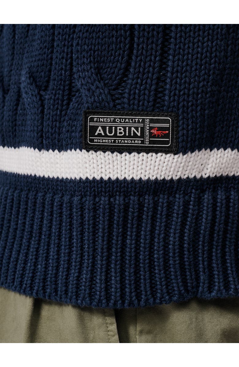 Aubin Denton Cotton V-Neck Knit Cricket Jumper, Alternate, color, Navy