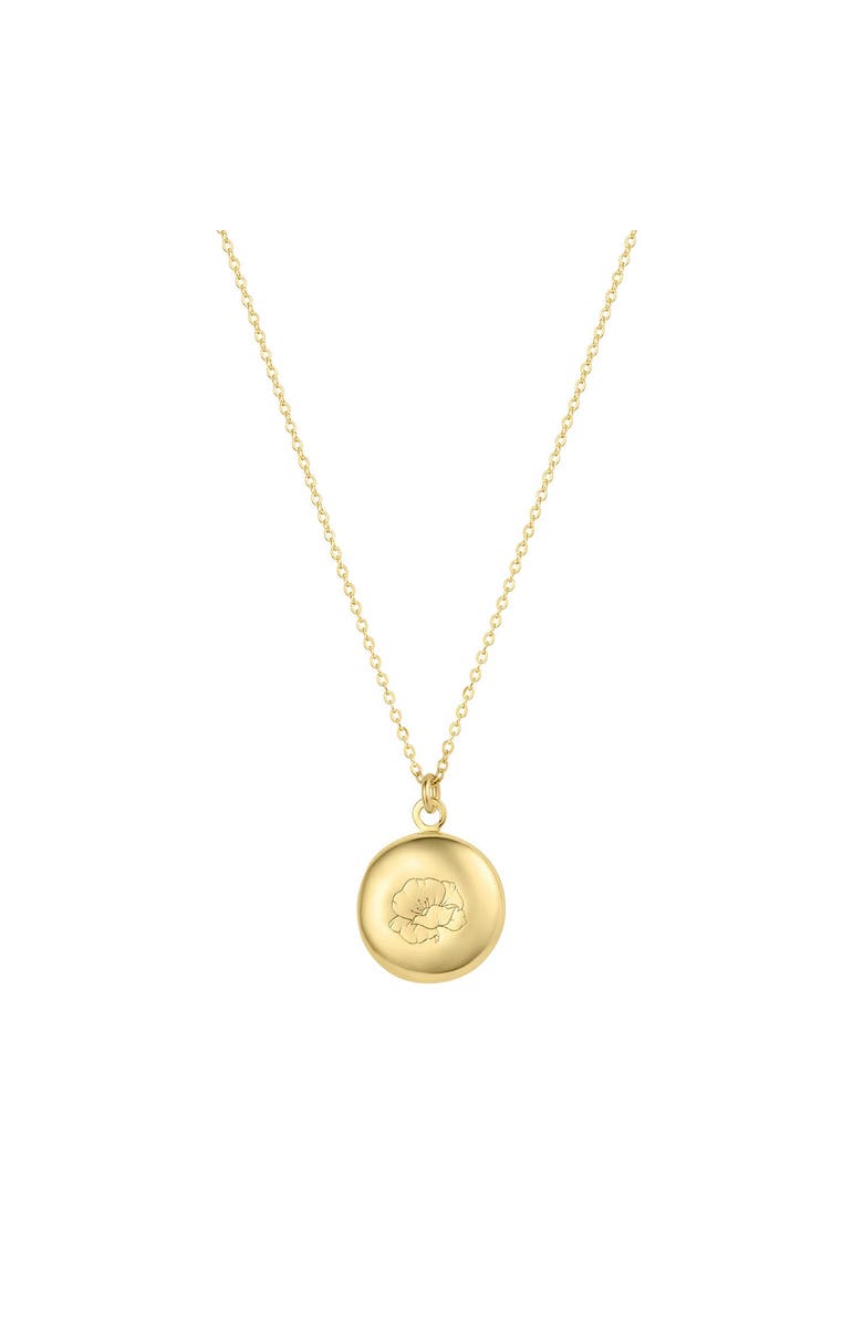 Set & Stones Ruby Birth Flower Necklace, Main, color, Gold / August