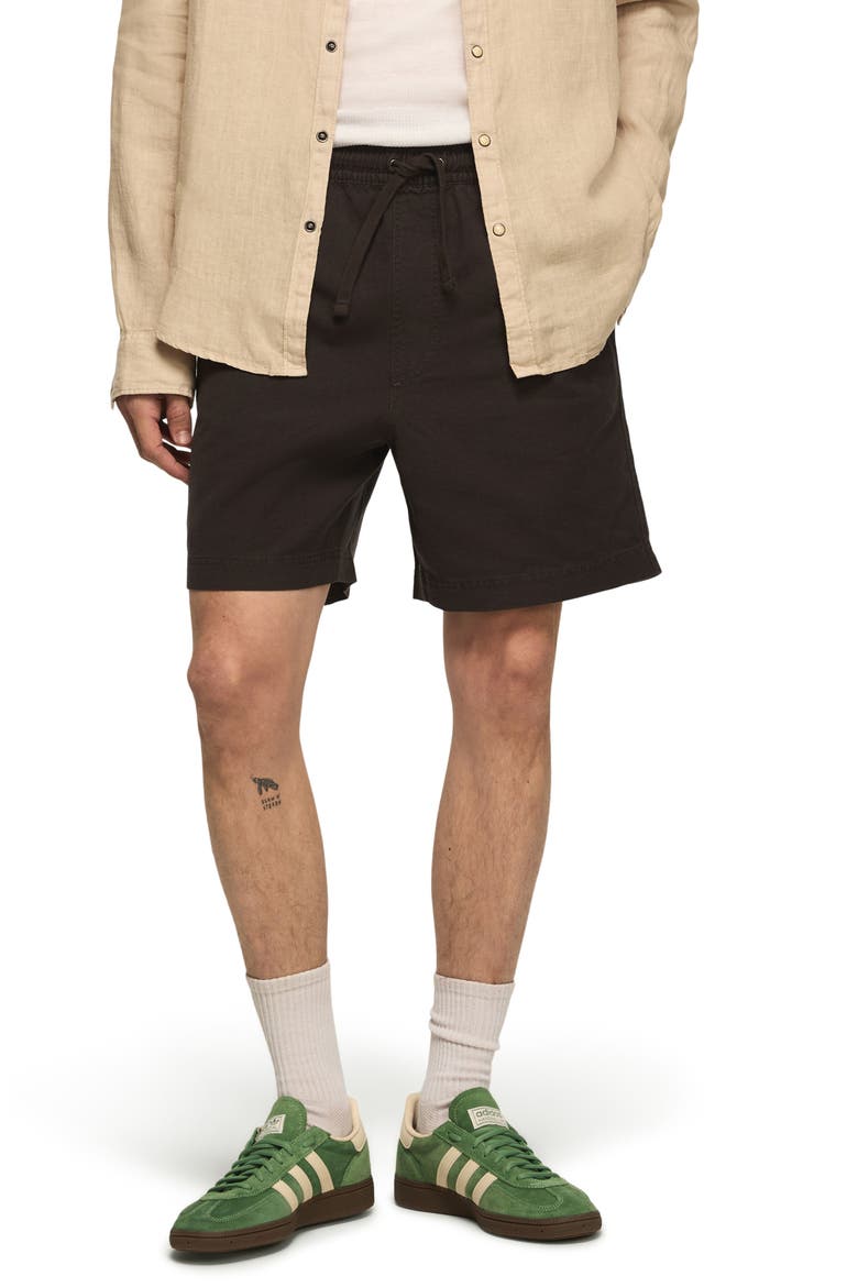 Linen & Cotton Pull-On Shorts, Main, color, RAVEN