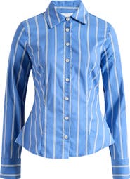 Reformation Raya Fitted Stretch Organic Cotton Shirt