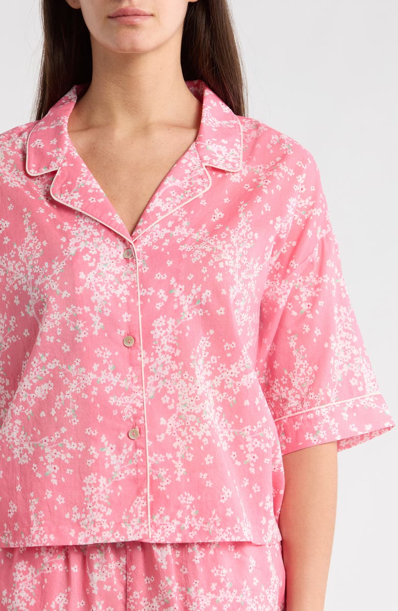 Papinelle Cheri Blossom Cotton Sateen Short Pajamas, Alternate, color, Pink Lemonade