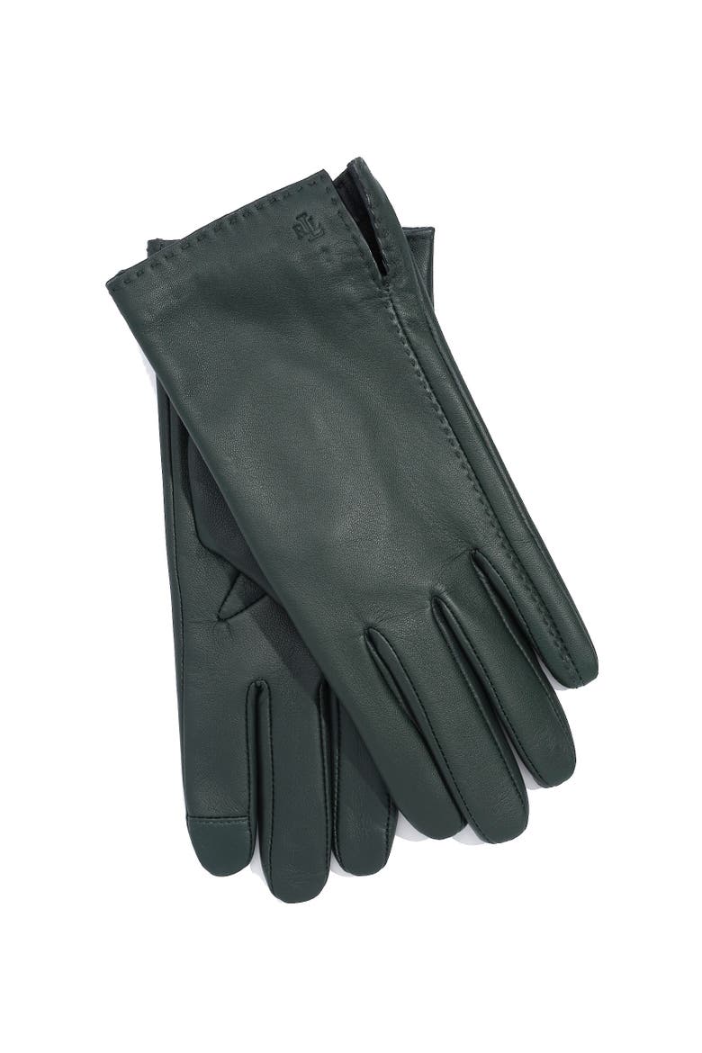side vent leather touch glove, Alternate, color, forest green