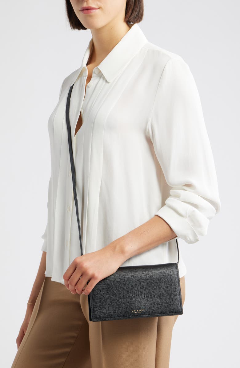 Tory Burch Romy Wallet Crossbody Bag, Alternate, color, Black