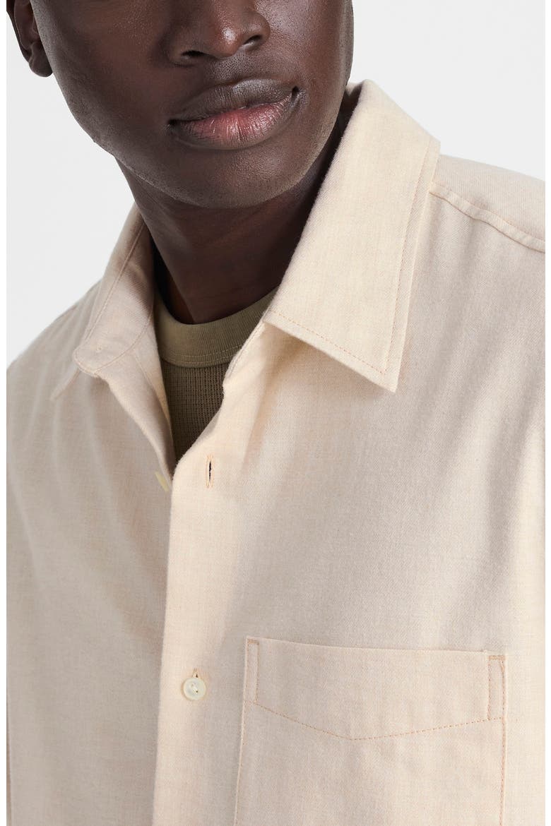 Lightweight Flannel Button Up Shirt, Alternate, color, HEATHER OATMEAL