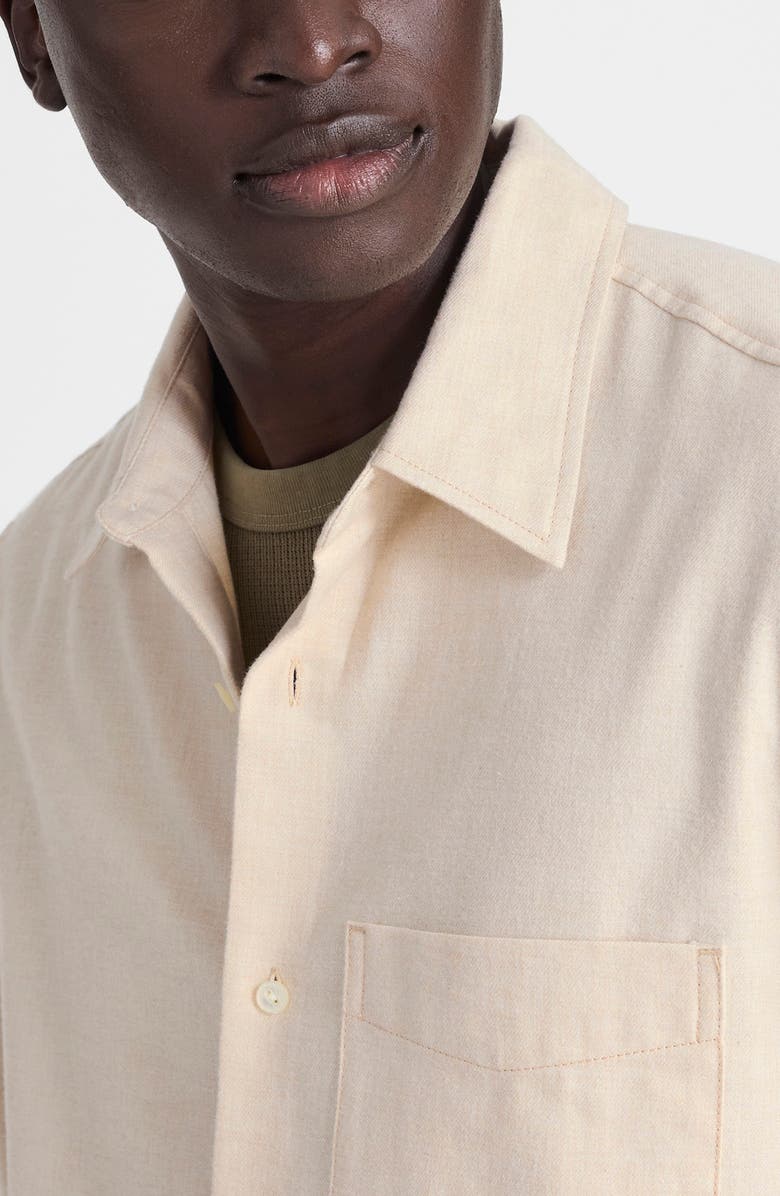 Madewell Lightweight Flannel Button Up Shirt, Alternate, color, Heather Oatmeal