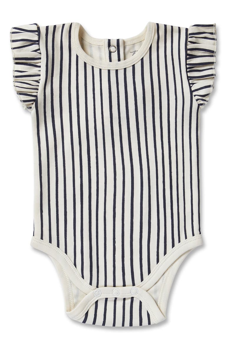 Pehr Stripes Away Sleeveless Ruffle Bodysuit, Main, color,