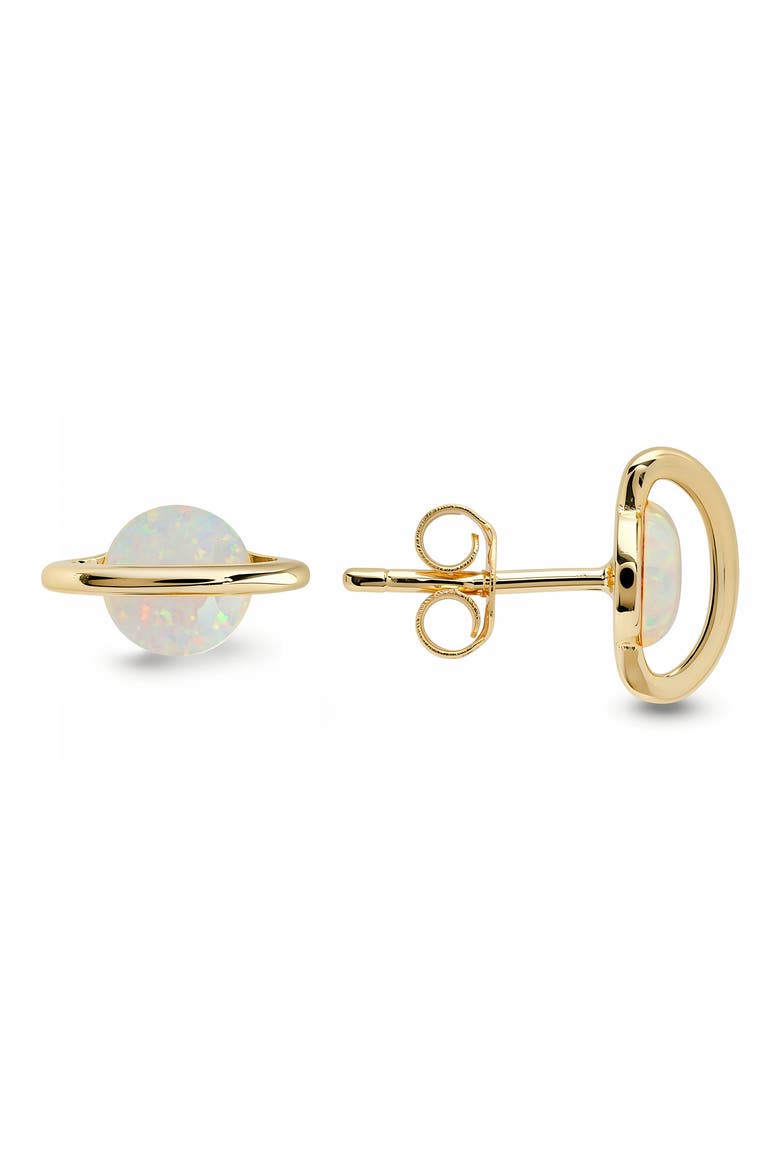 Opal Saturn Celestial Stud Earrings, Main, color, GOLD