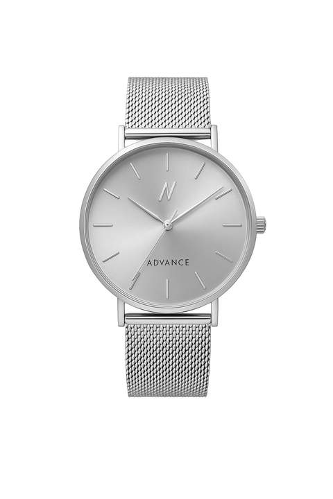 Advance Chrome Mesh Strap Watch, 36MM