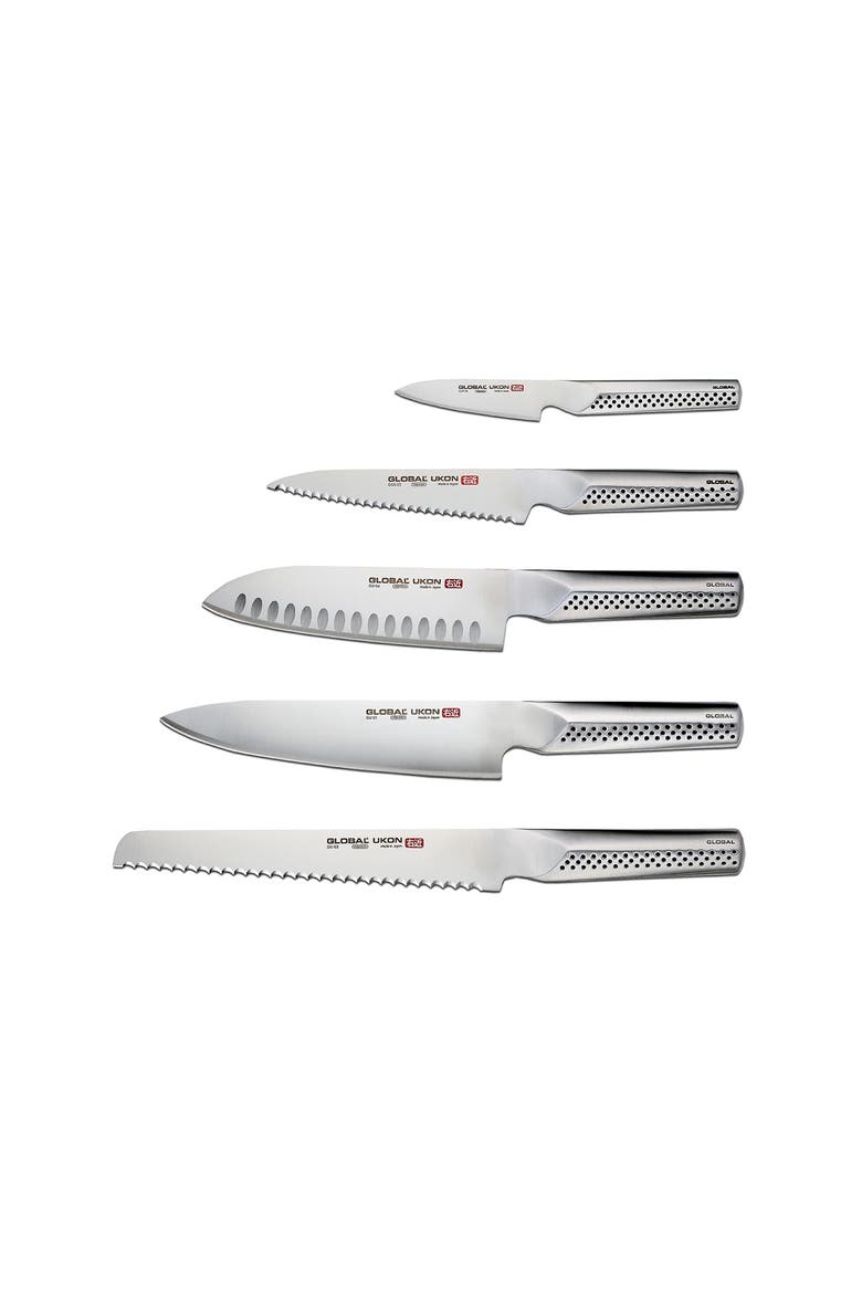 UKON 6 Piece Knife Block Set, Alternate, color, Silver