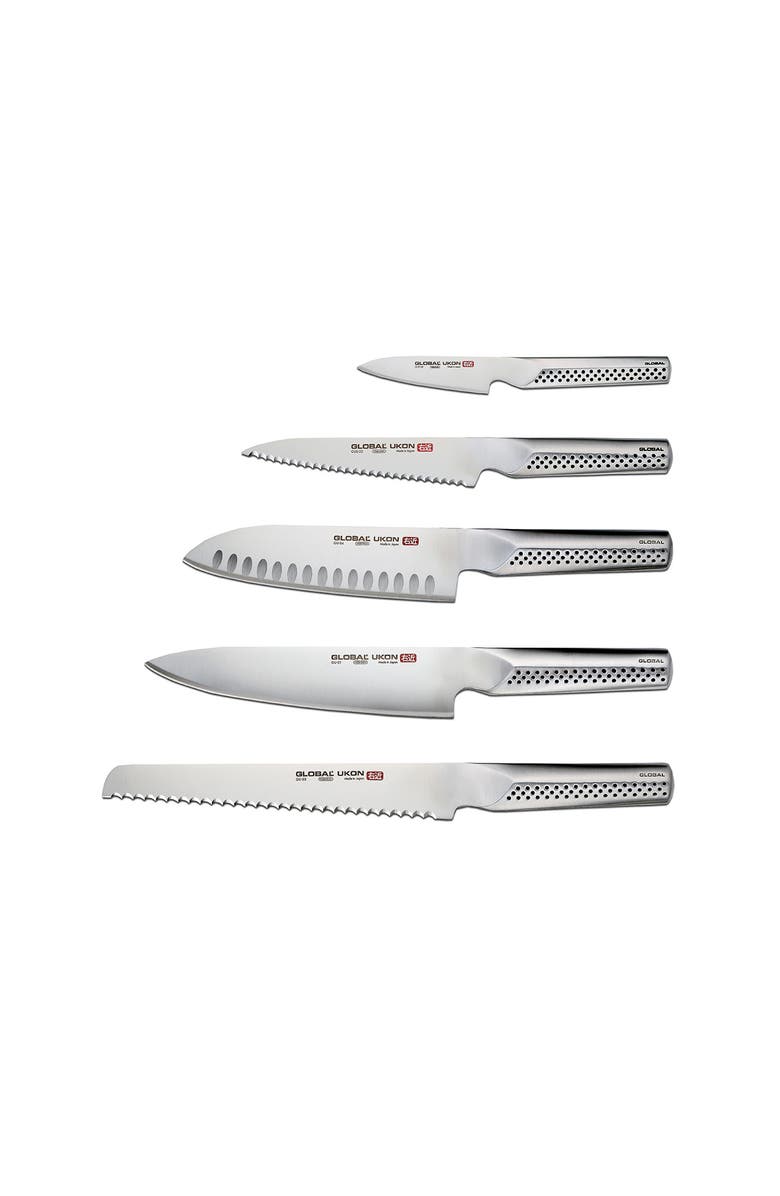 GLOBAL UKON 6 Piece Knife Block Set, Alternate, color, Silver