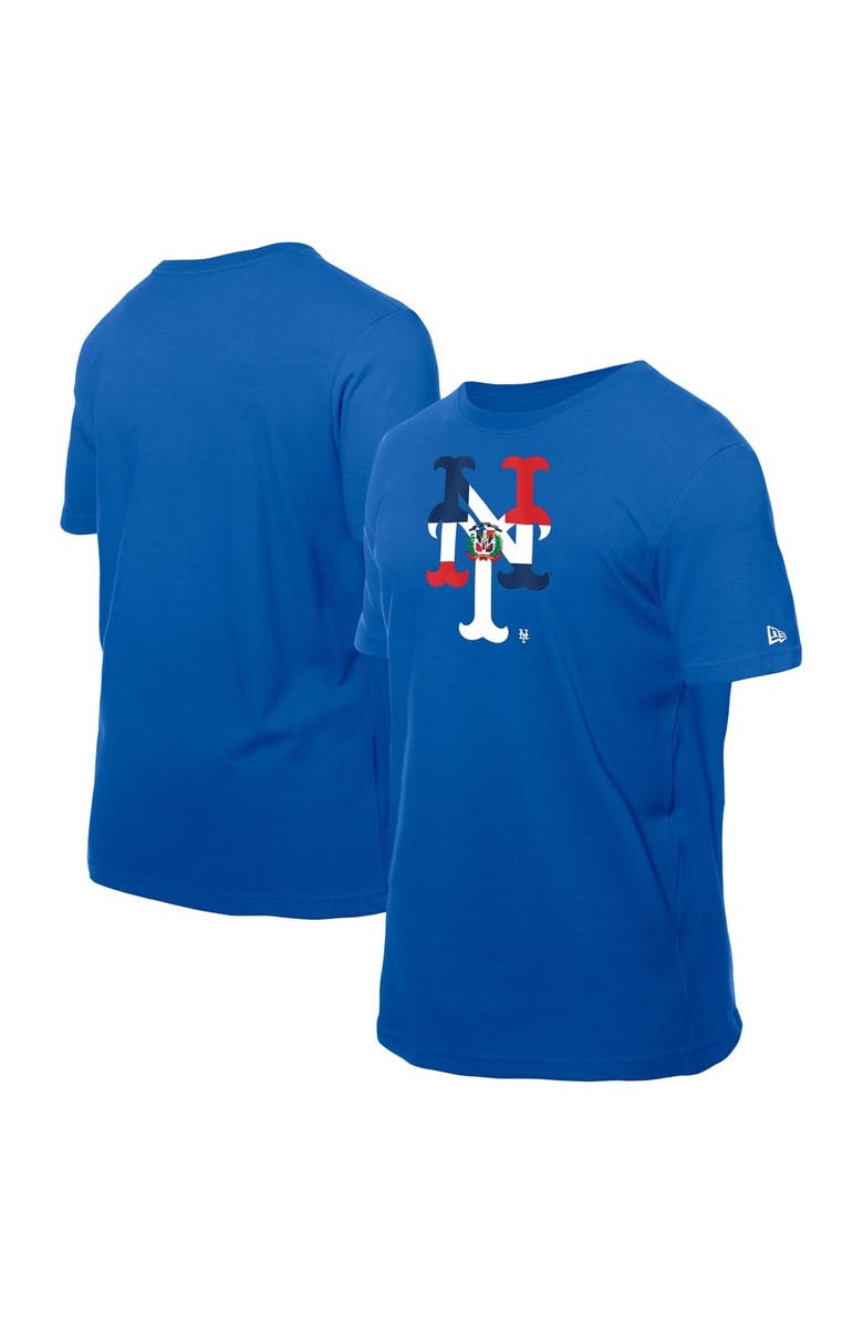 New Era Men's New Era Royal New York Mets Dominican Republic Flag Logo T-Shirt, Main, color, Royal