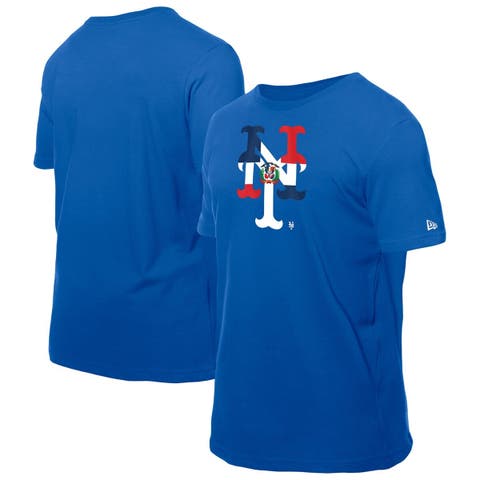 Men's New Era Royal New York Mets Dominican Republic Flag Logo T-Shirt