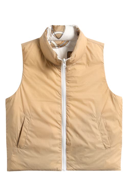 Calonie Kids' Casey Reversible Down Puffer Vest In Brown