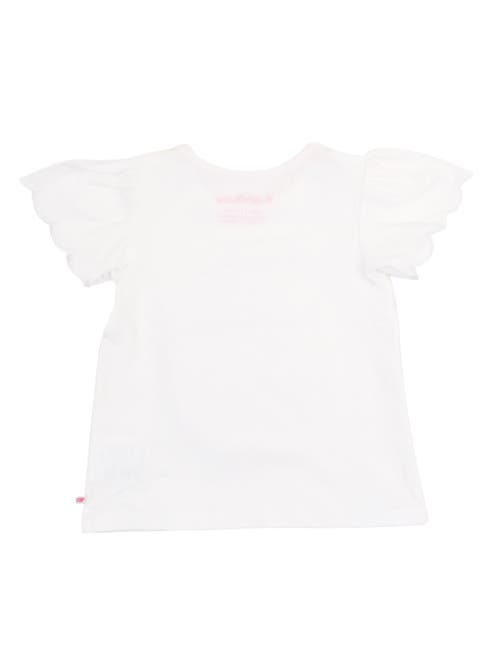 Rufflebutts Girls Short Sleeve Scallop Tee In White