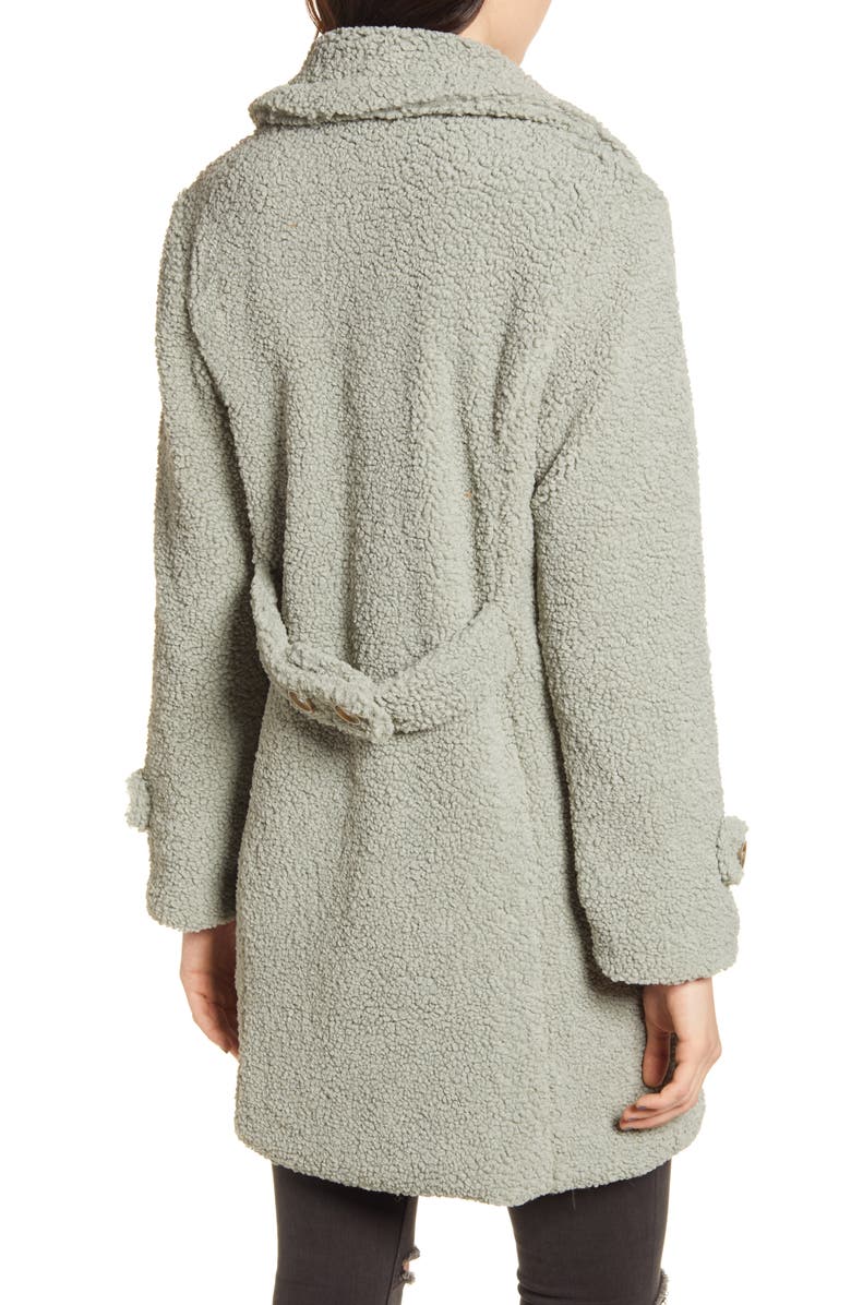 Woven Heart Faux Shearling Teddy Trench Coat, Alternate, color, 