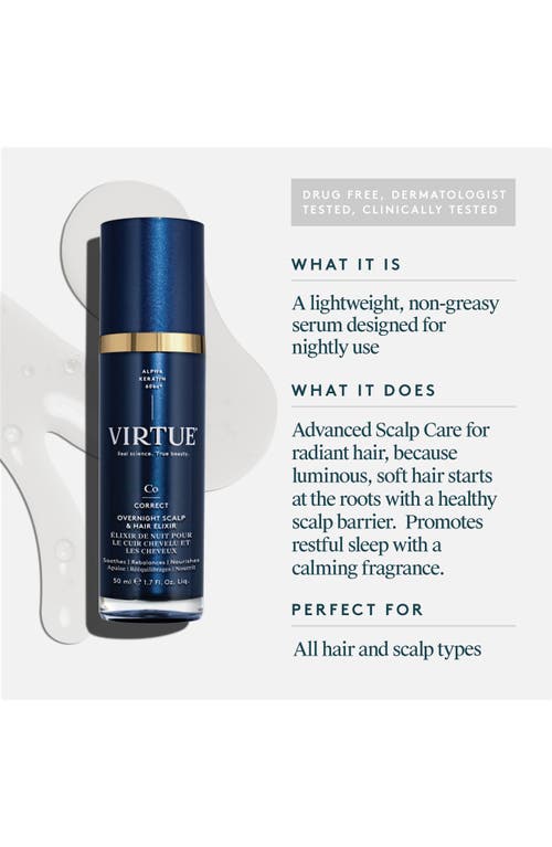 Virtue ® Overnight Scalp & Hair Elixir In Transparent