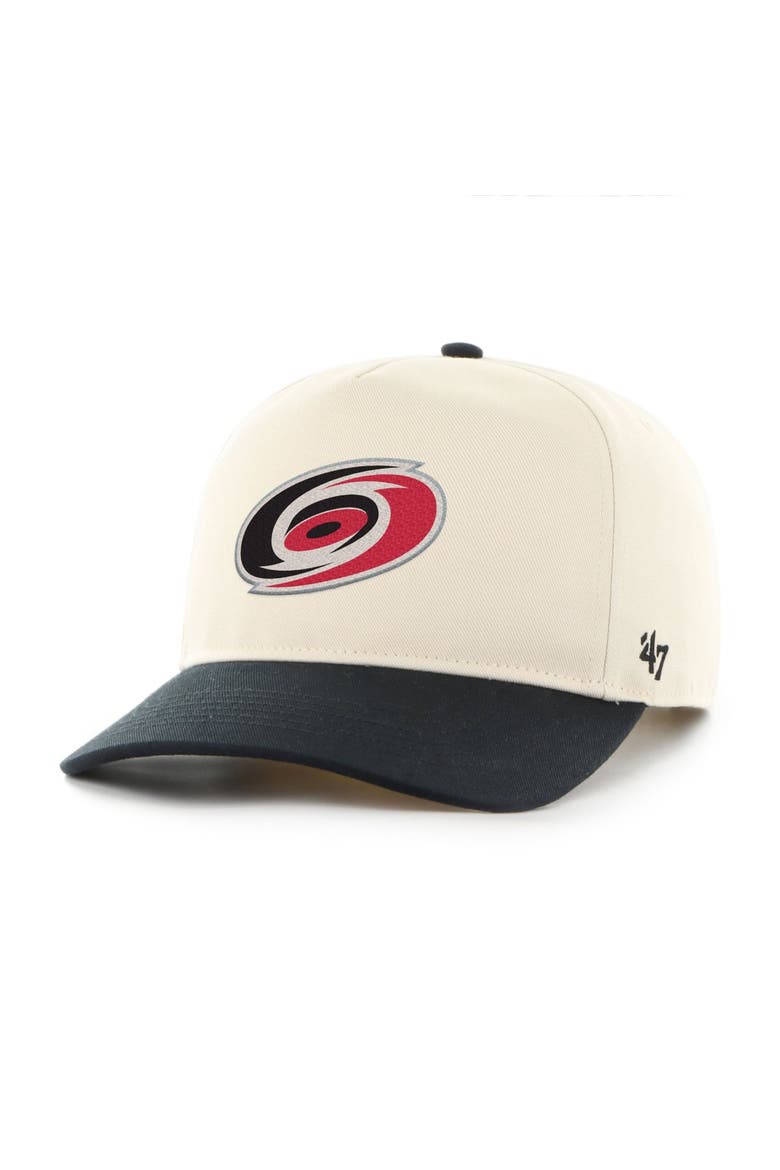Men's '47 Cream/Black Carolina Hurricanes Logo Hitch Adjustable Hat, Main, color, Cream