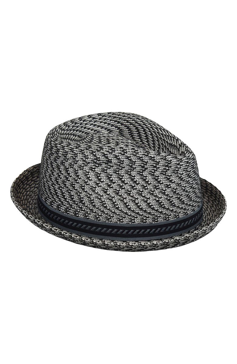 Bailey Mannes Straw Hat, Main, color, Charcoal Melange