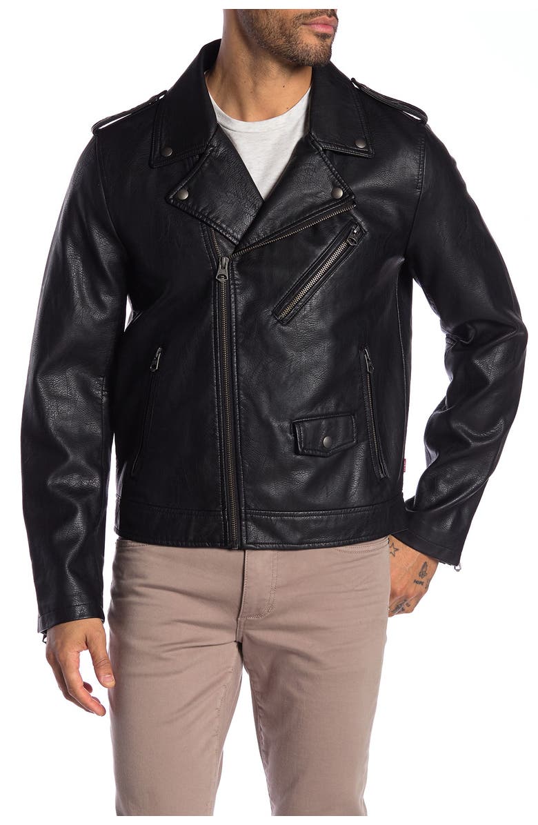 Levi's<sup>®</sup> Faux Leather Moto Jacket, Main, color,