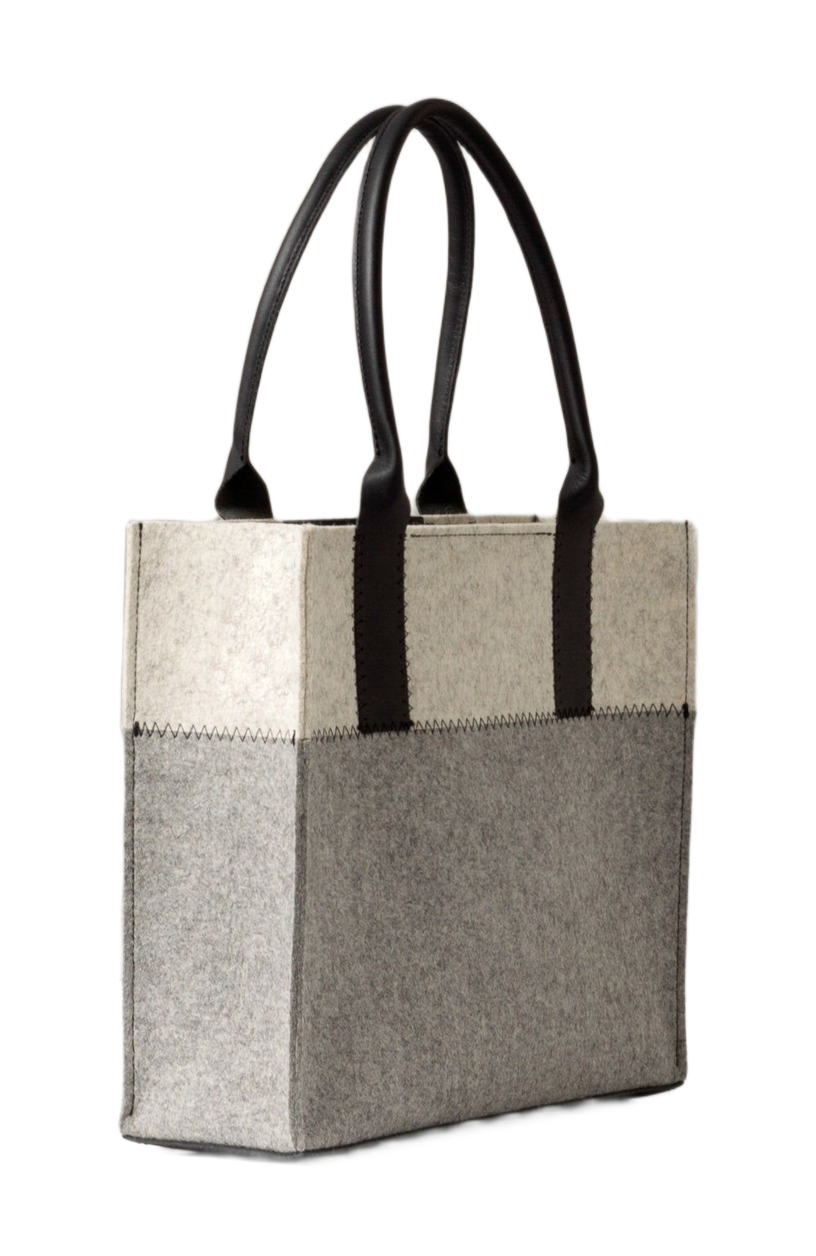 Graf Lantz Jaunt Merino Wool Midi Tote, Alternate, color, Granite  / Black