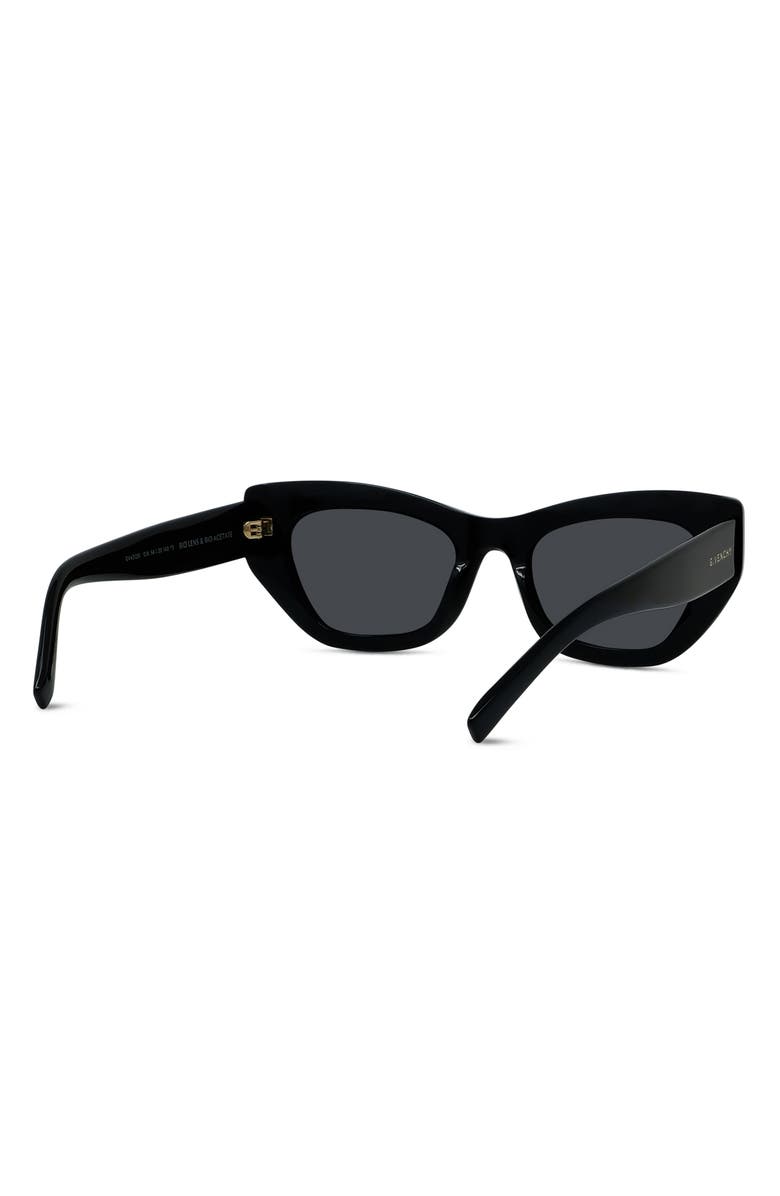 Givenchy City 54mm Cat Eye Sunglasses, Alternate, color, Shiny Black / Smoke