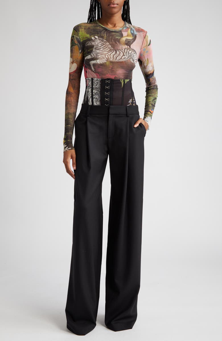 MONSE Mixed Print Mesh Top, Alternate, color, 