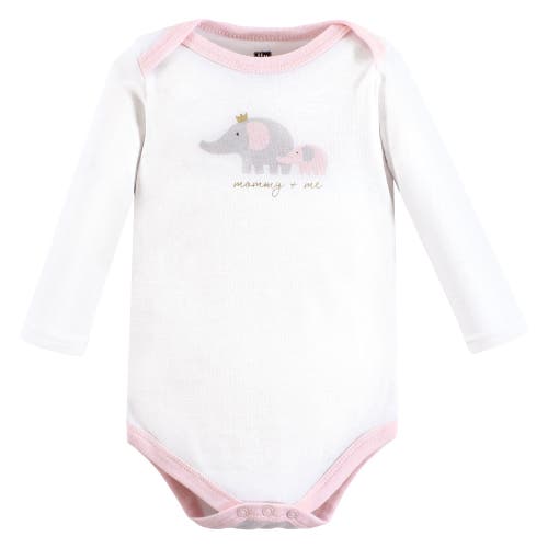 Hudson Baby Essential All-cotton Long-sleeve Bodysuit Triple Pack In Pink