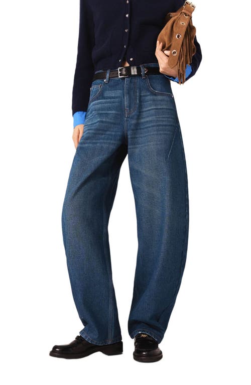 Maje Balloon Jeans With Martingale In Blue