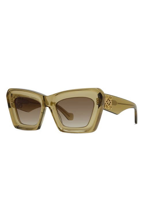 Loewe Chunky Anagram 46mm Rectangular Sunglasses In Gold