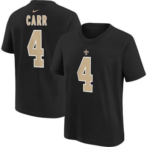 Youth Nike Derek Carr Black New Orleans Saints Player Name 
Number T-Shirt