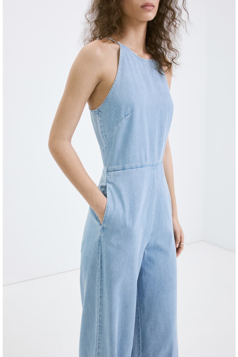 Denim Jumpsuit, Alternate, color, LIGHT BLUE
