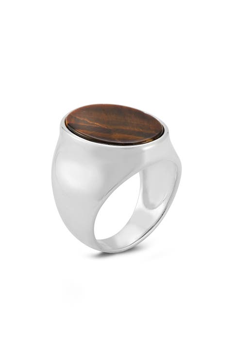 Sterling Silver Tiger's Eye Signet Ring