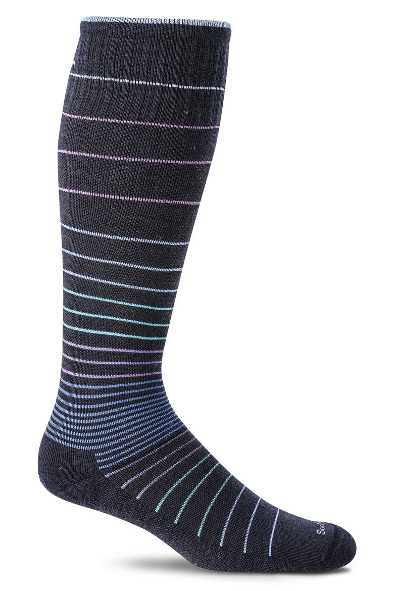 Circulator Compression Socks, Alternate, color, NAVY