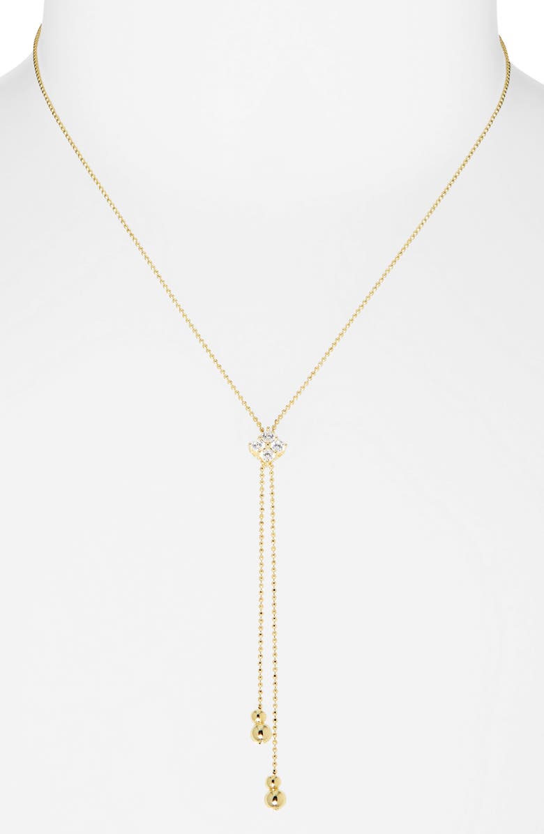 ARGENTO VIVO Cubic Zirconia Ball Chain Bolo Necklace, Alternate, color, Gold