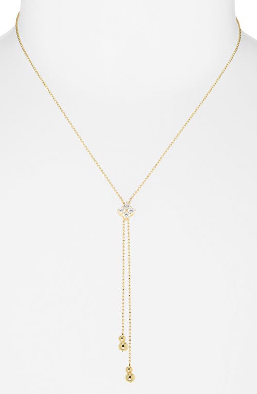 Argento Vivo Cubic Zirconia Ball Chain Bolo Necklace In Gold