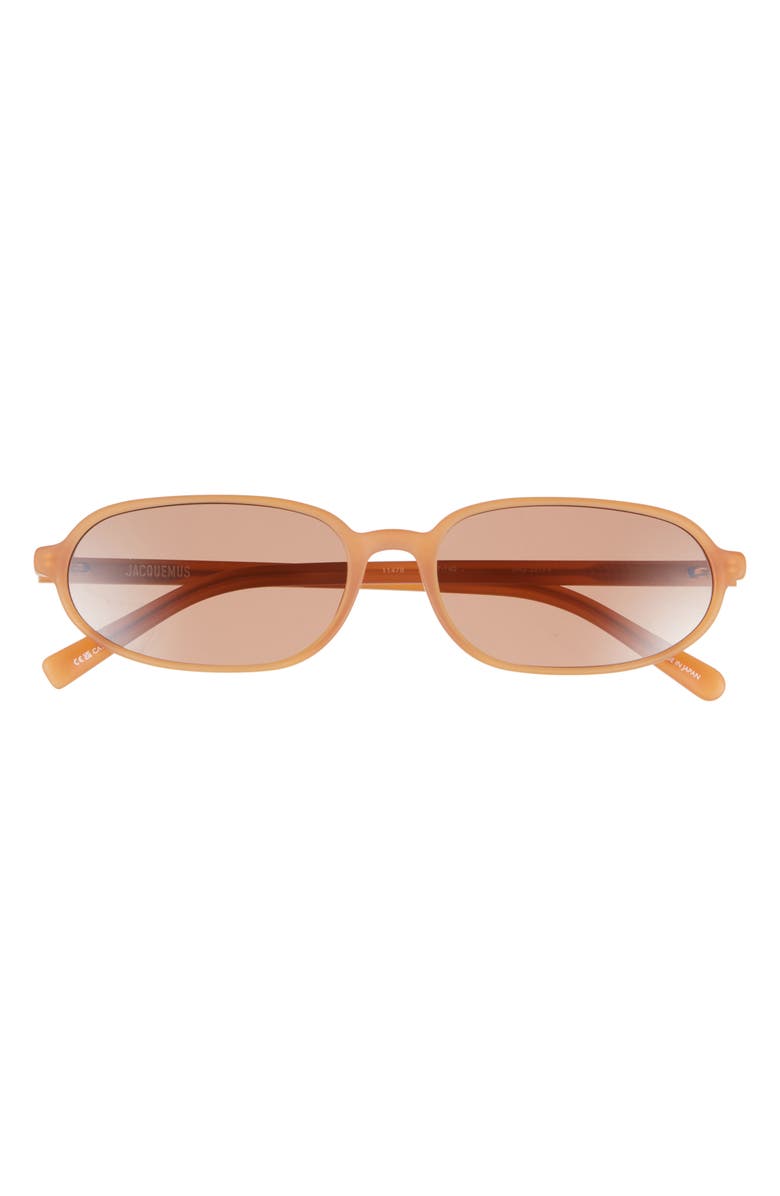 Jacquemus Oval Polarized Sunglasses, Main, color, Sanded Caramel/Gold/Brown