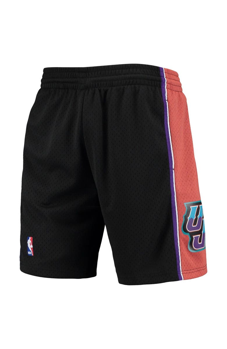 Mitchell & Ness Men's Mitchell & Ness Black Utah Jazz 1998-99 Hardwood Classics Swingman Shorts, Alternate, color,