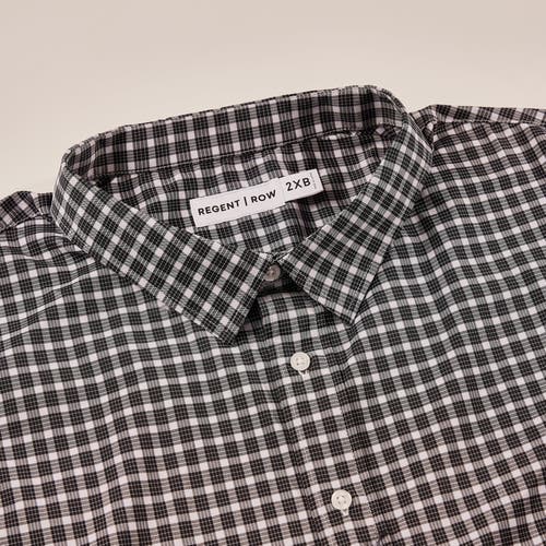 Regent Row Big And Tall Stanton Shirt Long Sleeve Button Down In Black-plaid
